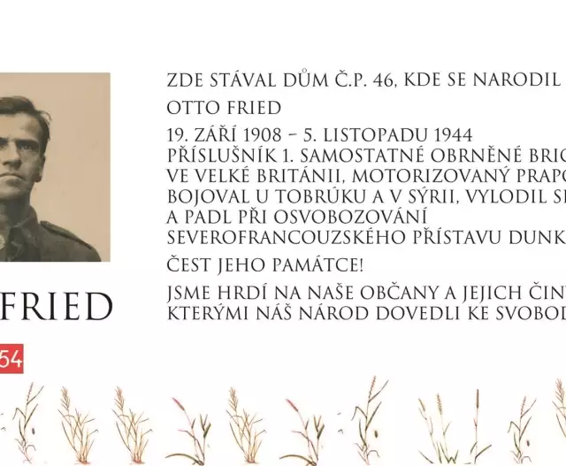 Pamětní deska Ottu Friedovi.