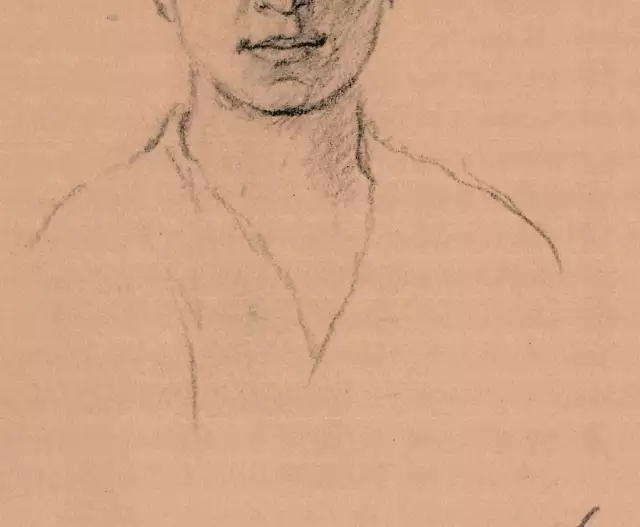 Berta Lírová na kresbě manžela Josefa (zdroj: SOkA Mělník)