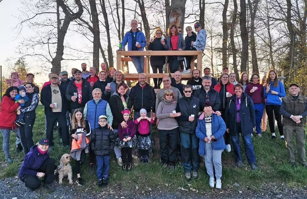 V Myslotíně se těší z nově vybudované rozhledny. Najdete ji u vodojemu