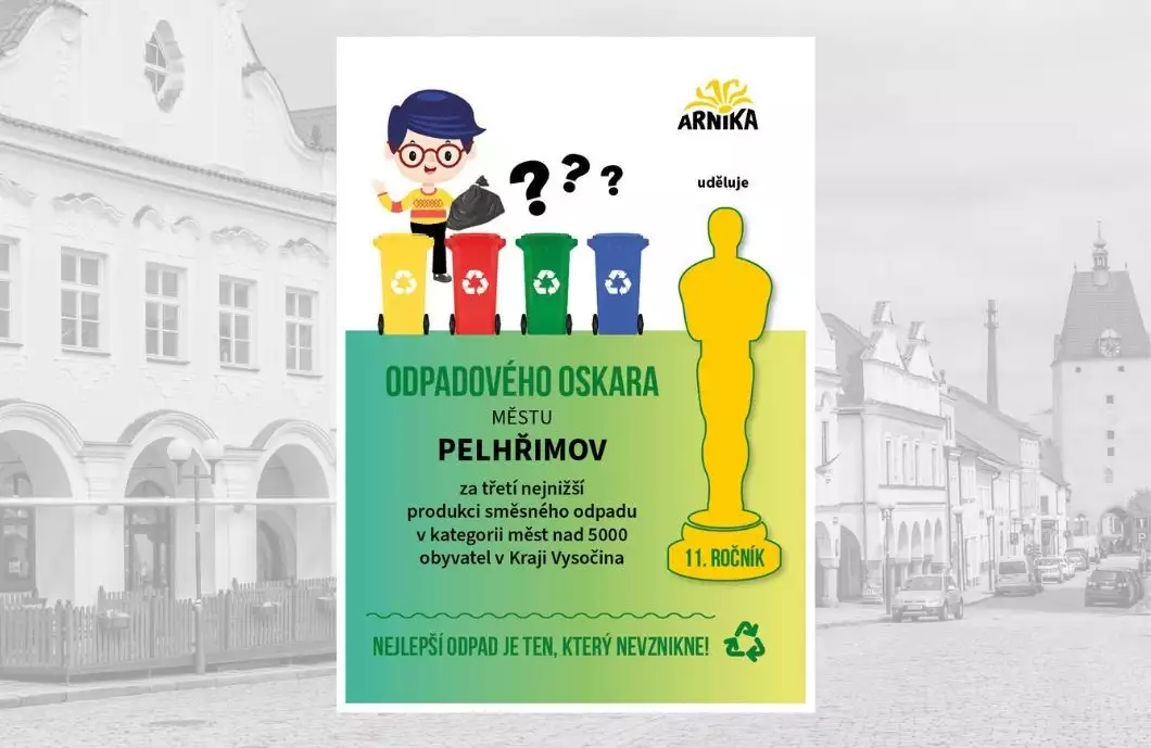 Pelhřimov získal třetí místo v soutěži Odpadový Oskar 